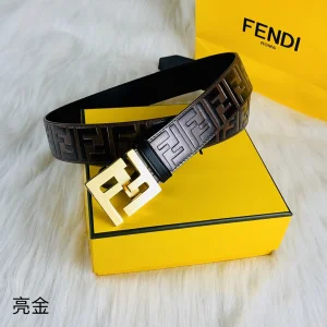 Luxury Mens Belts Fendi FF Logo Buckle Leather Belt 38MM A175PP240 AA146173
