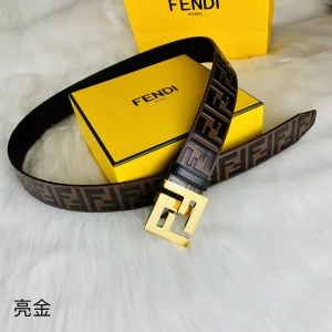 Luxury Mens Belts Fendi FF Logo Buckle Leather Belt 38MM A175PP240 AA146173