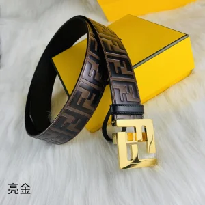 Luxury Mens Belts Fendi FF Logo Buckle Leather Belt 38MM A175PP240 AA146173