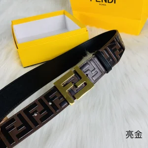 Luxury Mens Belts Fendi FF Logo Buckle Leather Belt 38MM A175PP240 AA146173