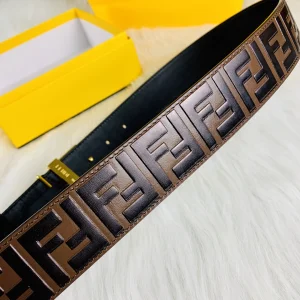 Luxury Mens Belts Fendi FF Logo Buckle Leather Belt 38MM A175PP240 AA146173