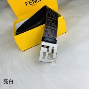 Luxury Mens Belts Fendi FF Logo Buckle Leather Belt 38MM A175PP240 AA146174