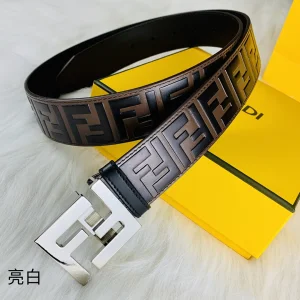 Luxury Mens Belts Fendi FF Logo Buckle Leather Belt 38MM A175PP240 AA146174