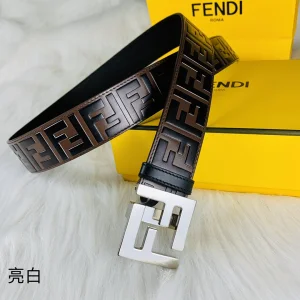 Luxury Mens Belts Fendi FF Logo Buckle Leather Belt 38MM A175PP240 AA146174