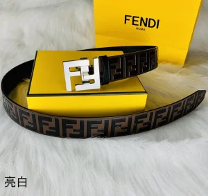 Luxury Mens Belts Fendi FF Logo Buckle Leather Belt 38MM A175PP240 AA146174