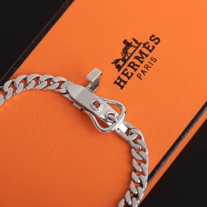 Luxury Womens Jewelry Hermes Boucle Sellier Silver Bracelet A205PP300 AA146199