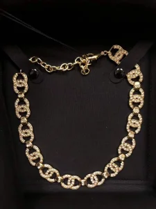 Luxury Womens Jewelry Chanel Crystals CC Logo Link Necklace A39PP190 AA146345
