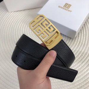 Luxury Mens Belts Givenchy 4G Grained Leather Belt Black 34MM A175PP240 AA146790