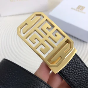 Luxury Mens Belts Givenchy 4G Grained Leather Belt Black 34MM A175PP240 AA146790