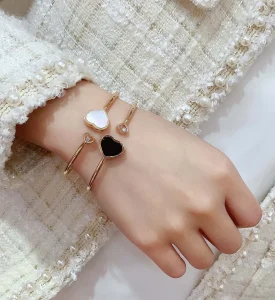 Luxury Womens Jewelry Chopard Happy Hearts Bracelets Black A205PP320 AA146906