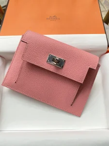 Hermes Epsom Kelly Pocket Compact Wallet Pink 