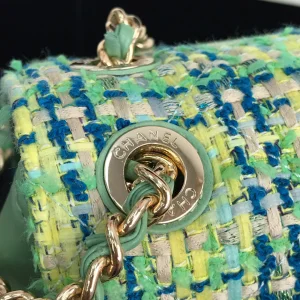Luxury Womens Handbags Chanel Tweed Backpack Green AS0325 23x21x15CM A53PP880 AA147827