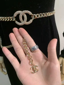 Luxury Womens Belts Chanel Chain Crystals CC Logo Belt A175PP240 AA148178