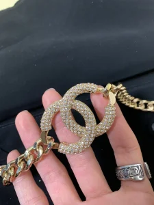 Luxury Womens Belts Chanel Chain Crystals CC Logo Belt A175PP240 AA148178
