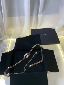Luxury Womens Belts Chanel Chain Crystals CC Logo Belt A175PP240 AA148178