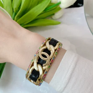 Luxury Womens Jewelry Chanel Gold CC Logo Chain Bracelet A152PP180 AA148865