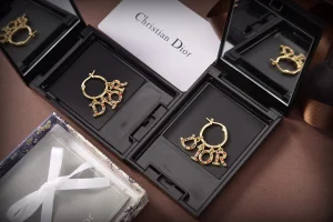 Luxury Womens Jewelry Dior Multicolor Crystals Logo Earrings A152PP120 AA148864