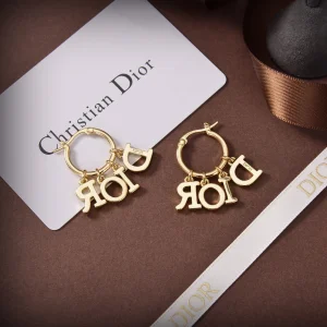 Luxury Womens Jewelry Dior Multicolor Crystals Logo Earrings A152PP120 AA148864