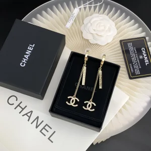 Luxury Womens Jewelry Chanel Crystals CC Logo Pendant Earrings A205PP180 AA149011