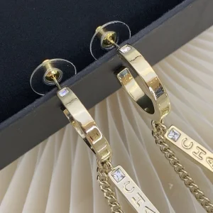 Luxury Womens Jewelry Chanel Crystals CC Logo Pendant Earrings A205PP180 AA149011