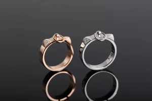 Luxury Womens Jewelry Hermes Collier De Chien Crystals Rings A205PP200 AA150073