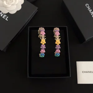 Chanel Multicolor Flowers Earrings 