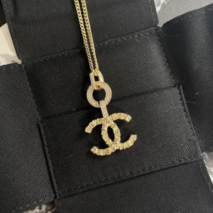 Luxury Womens Jewelry Chanel Gold CC Logo Pendant Chain Necklaces A152PP140 AA150711