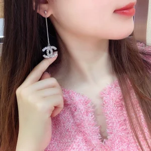 Luxury Womens Jewelry Chanel Crystals CC Logo Pendant Earring A205PP200 AA150816