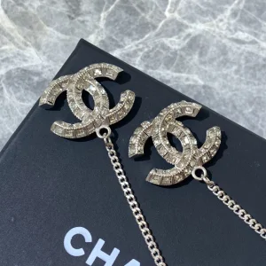 Luxury Womens Jewelry Chanel Crystals CC Logo Pendant Earring A205PP200 AA150816