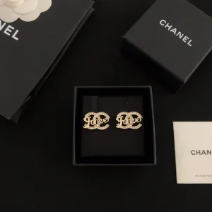 Luxury Womens Jewelry Chanel Crystal CC Gold Forever Earrings A39PP128 AA150911