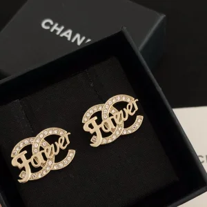 Luxury Womens Jewelry Chanel Crystal CC Gold Forever Earrings A39PP128 AA150911
