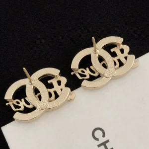 Luxury Womens Jewelry Chanel Crystal CC Gold Forever Earrings A39PP128 AA150911