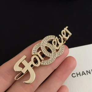 Chanel Crystal CC Gold Forever Hair Accessory 