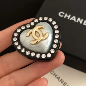 Chanel Double C Heart Brooch 