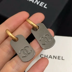 Chanel Vintage Tag Earrings 