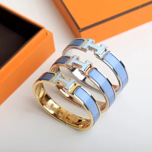 Hermes Clic H Bracelets Blue 