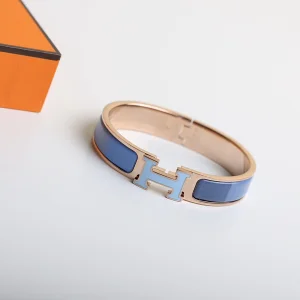 Luxury Womens Jewelry Hermes Clic H Bracelets Blue A205PP260 AA151373