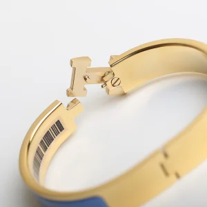 Luxury Womens Jewelry Hermes Clic H Bracelets Blue A205PP260 AA151373