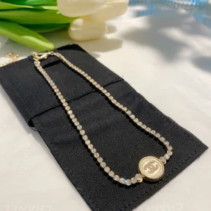 Chanel Choker Crystal Round Necklace 