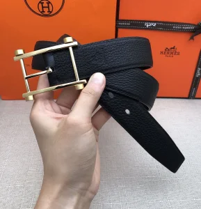 Hermes 2021 New Leather Belt Black Calfskin 32MM 