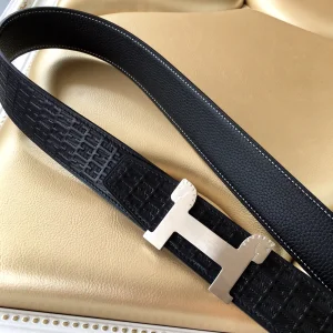 Luxury Womens Belts Hermes Horses Buckle Leather Belt in Black 40MM A175PP240 AA153451
