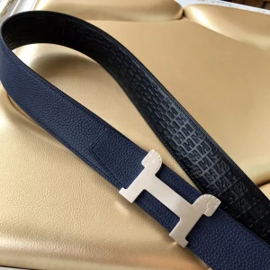 Luxury Womens Belts Hermes Horses Buckle Leather Belt in Blue 40MM A175PP240 AA153454