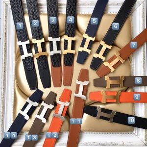 Luxury Womens Belts Hermes Horses Buckle Leather Belt in Tan 40MM A175PP240 AA153452