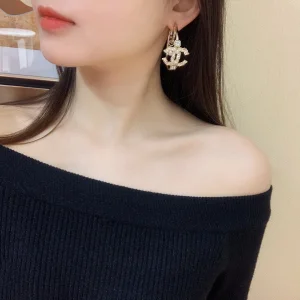 Luxury Womens Jewelry Chanel Crystals CC Logo Earrings A205PP180 AA153603