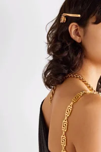 Luxury Womens Jewelry Versace Gold Medusa Hair Clip Accessory A205PP140 AA153590