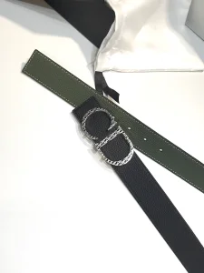 Luxury Womens Belts Dior CD Buckle Black Grained Leather Belt 35MM A175PP240 AA154370