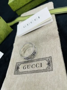 Luxury Womens Jewelry Gucci Interlocking G 925 Sterling Silver Ring A152PP220 AA154297