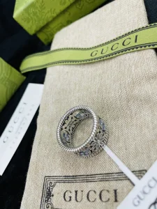 Luxury Womens Jewelry Gucci Interlocking G 925 Sterling Silver Ring A152PP240 AA154296