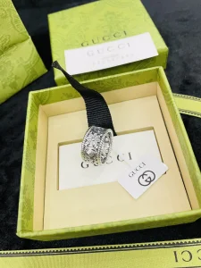 Luxury Womens Jewelry Gucci Interlocking G 925 Sterling Silver Ring A152PP240 AA154296