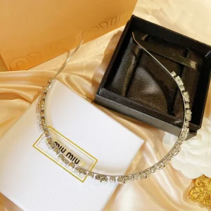 Luxury Womens Jewelry Miu Miu Crystal Embellished Headband A152PP160 AA154305